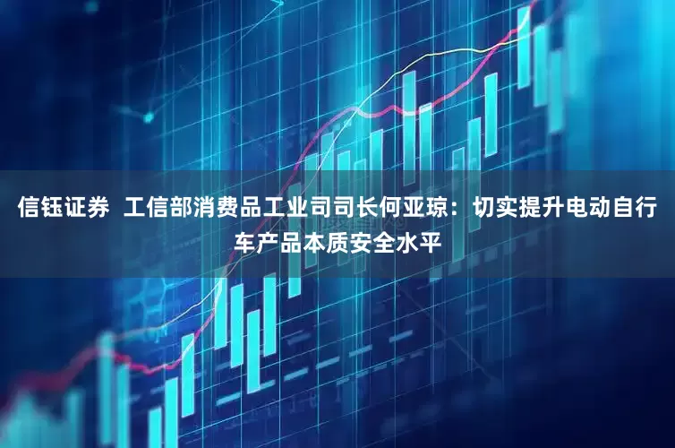 信钰证券  工信部消费品工业司司长何亚琼：切实提升电动自行车产品本质安全水平